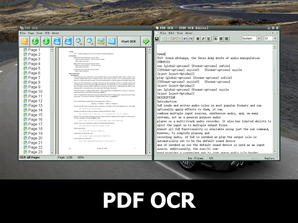 OCR PDF files to editable text fast and easily.